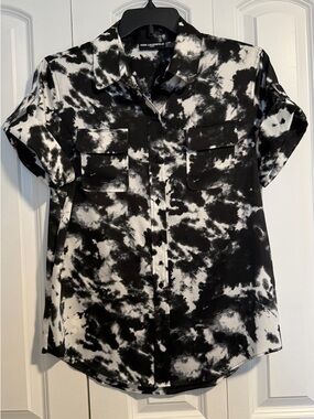 Karl Lagerfeld Black & White Tie-Dye Shirt